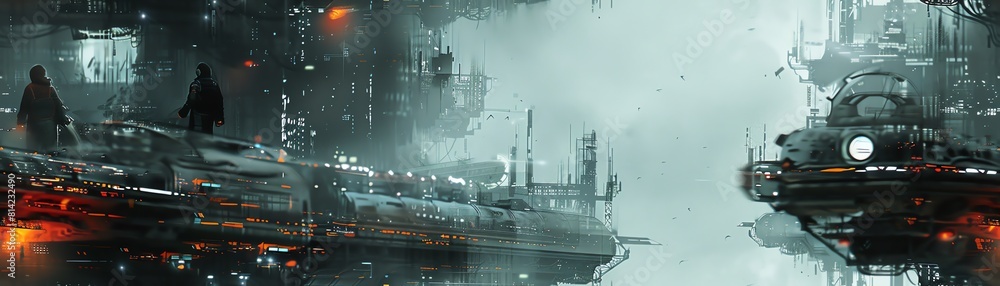 Poster capture the clash of futuristic robots and bleak dystopian settings with dynamic long shots imagine 
