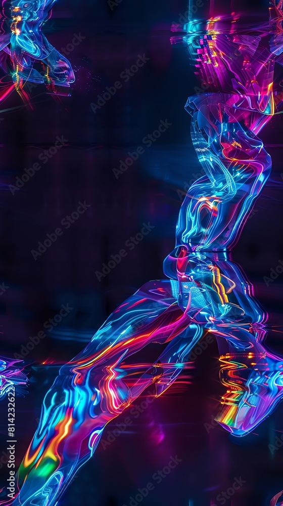Poster capture the sleek lines and glowing accents of futuristic technologies merging with the fluid moveme
