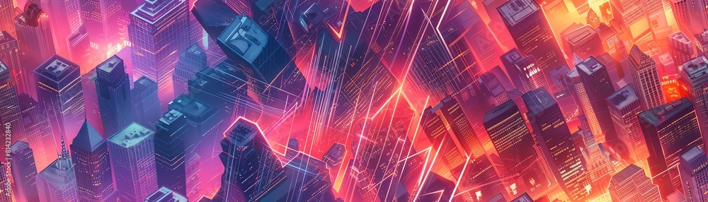 Poster create an aerial view of a cityscape, blending minimalist elements with dystopian vibes, using sharp