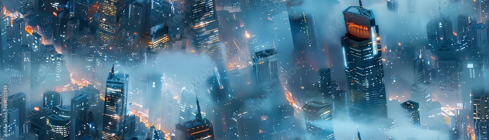 Poster create an aerial view of a cityscape, blending minimalist elements with dystopian vibes, using sharp