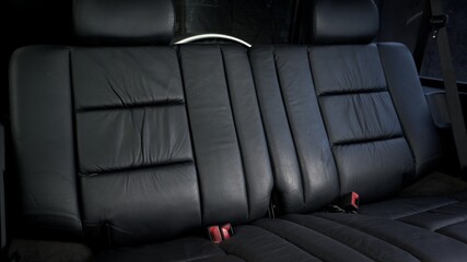 Black leather back seat