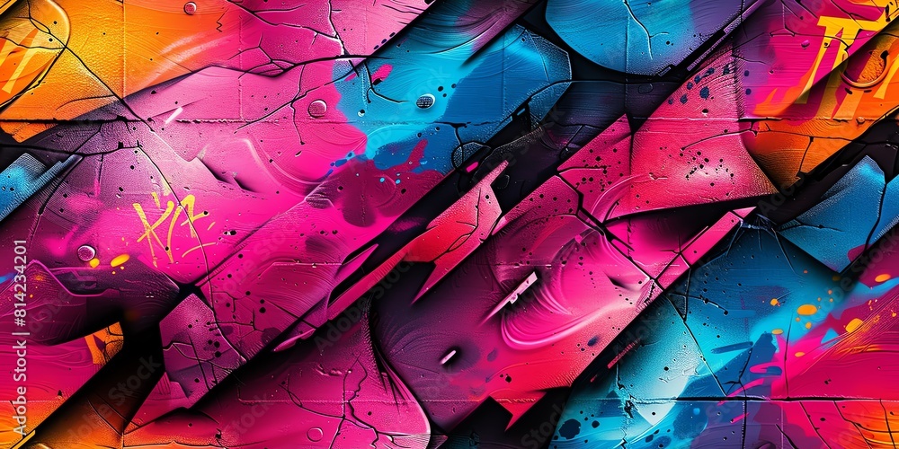 Poster capture the clash of futuristic technologies and street art with a dynamic
