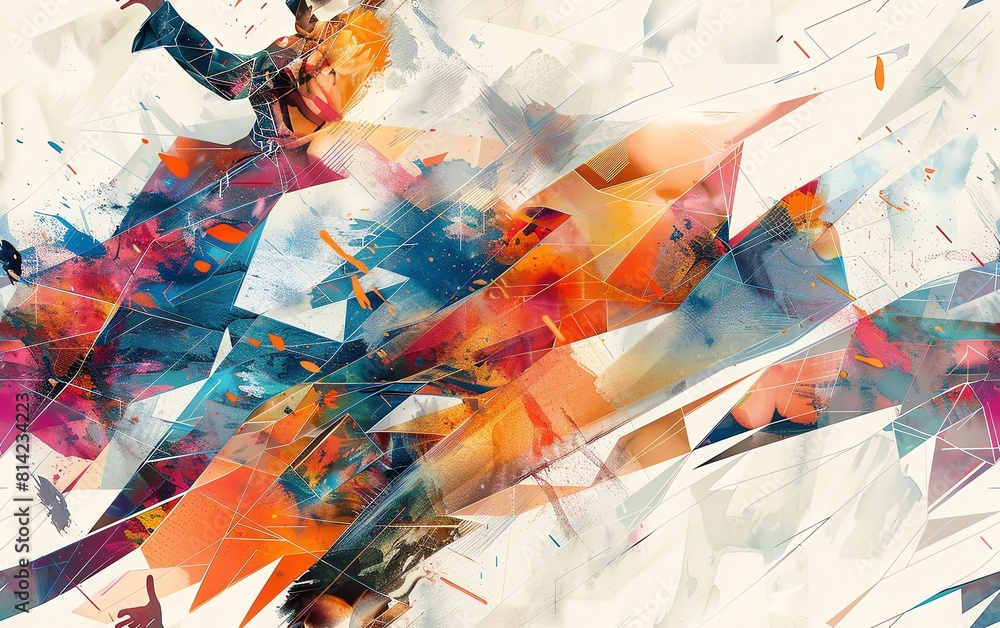 Poster capture the dynamic fusion of futuristic technologies and contemporary dance forms in a gravity-defy