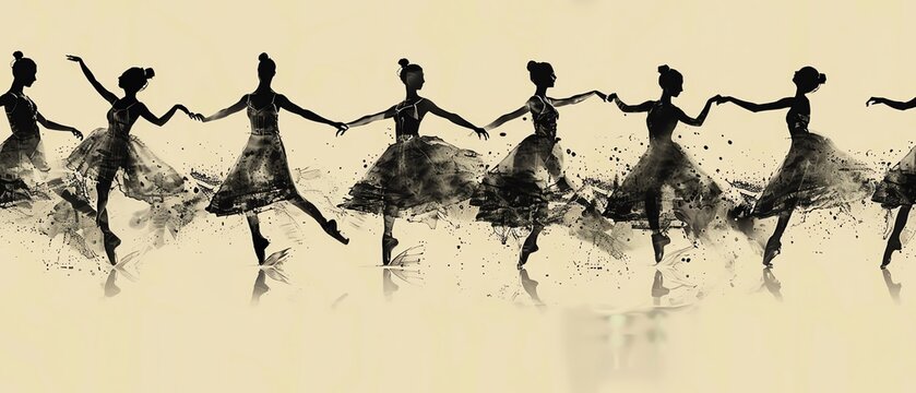 Capture the elegance of ballet from a worms-eye view with minimalist designs in striking monochrome Showcase the dancers grace with unexpected angles and geometric precision