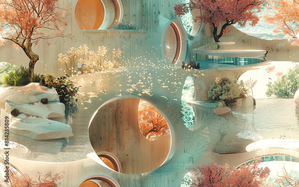 Poster capture the essence of surrealism with a futuristic twist using cg 3d techniques implement an eye-le