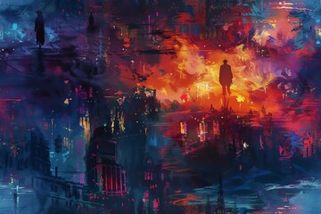 Naklejka premium Visualize a spectral detective in a surreal