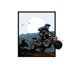 atv racer on the mountain