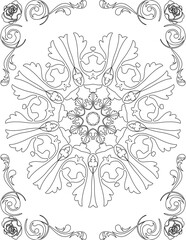 Printable Mandala Coloring Page for Adults. Educational Resources for School for Kids. Adults Coloring Book. Mandala Coloring Activity Worksheet.