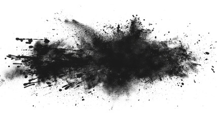 Naklejka premium black dirt splattered. Isolated on transparent background