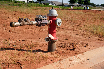 Fire hydrant at site of new housing development