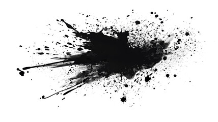 black dirt splattered. Isolated on transparent background