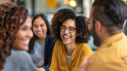 Fototapeta premium Diverse Office Team Laughing Together
