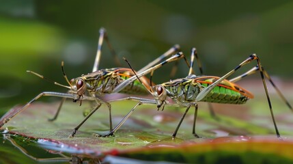 The Gerridae are a family of insects in the order Hemiptera, commonly known as water striders, water skeeters, water scooters