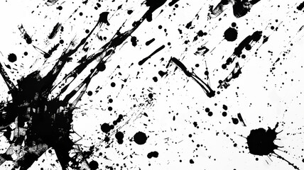 black paint splatter isolated on transparent background