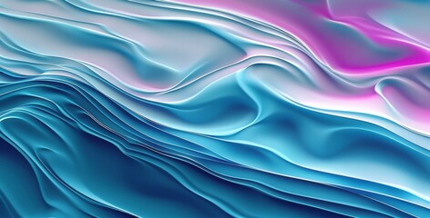 Captivating abstract waves in shades of blue and pink create a fluid, rhythmic pattern that evokes a sense of serene movement and graceful flow.