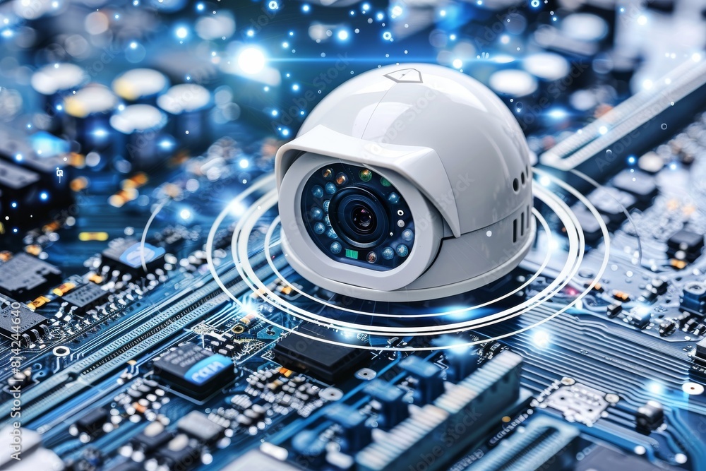 Poster algorithmic security and cctv surveillance monitor urban behavioral anomalies, enhancing safety prot