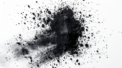 black paint splatter isolated on transparent background