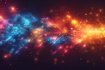 Infuse Energy into Your Design with Colorful Abstract Arrows - A Vector Banner Template Boasting...