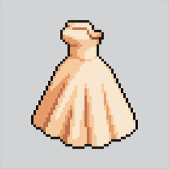 Pixel art illustration Dress. Pixelated Dress. Dress Fashion pixelated for the pixel art game and icon for website and video game. old school retro.