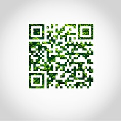 Green Trees shape in QR code, Nature Concept.