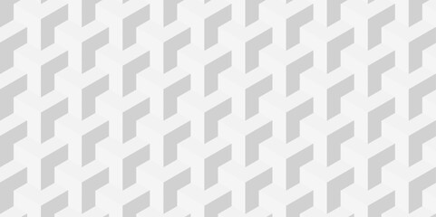 Vector Abstract cubes geometric tile and mosaic wall or grid hexagon technology wallpaper. white and gray geometric block cube structure backdrop grid triangle texture vintage design.