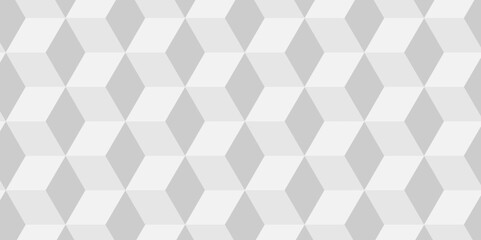 Vector Abstract cubes geometric tile and mosaic wall or grid hexagon technology wallpaper. white and gray geometric block cube structure backdrop grid triangle texture vintage design.