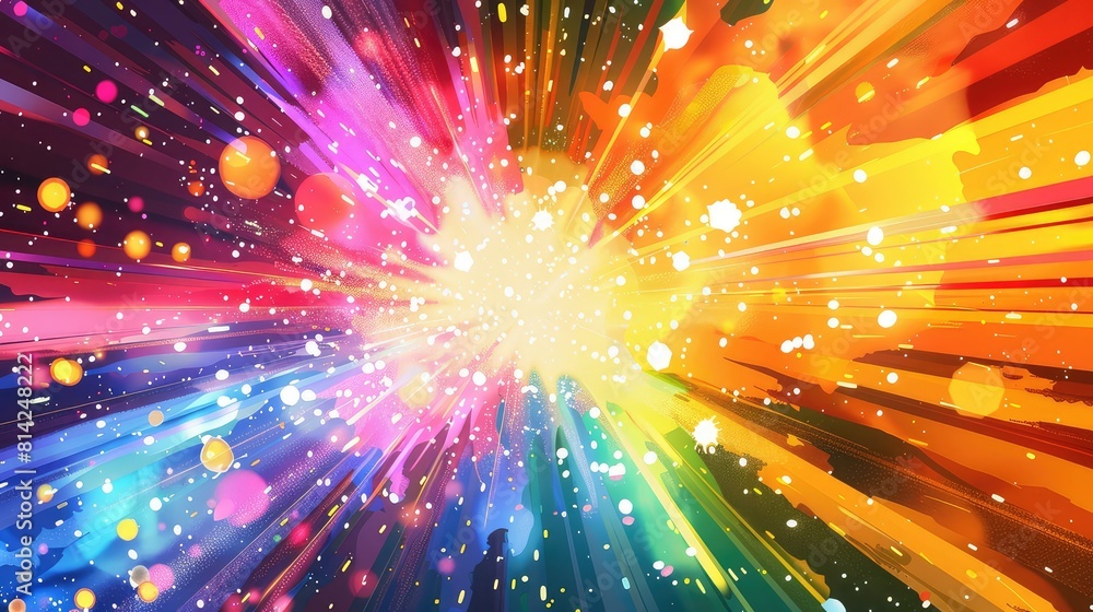 Aufkleber vibrant abstract pop background with a dynamic explosion of colors synced to the beat