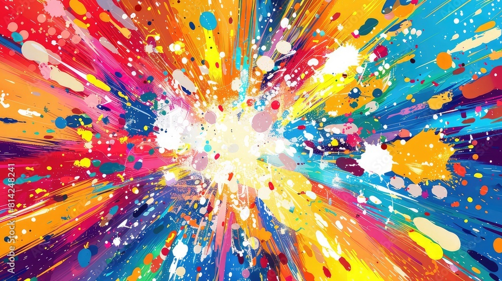 Aufkleber vibrant abstract pop background with a dynamic explosion of colors synced to the beat