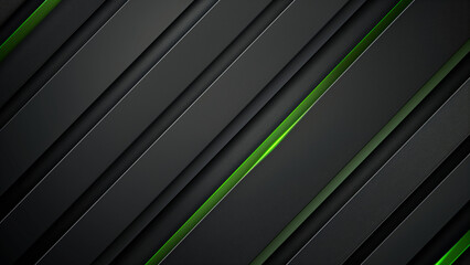 Obraz premium Modern Abstract Black Background Featuring Green Neon Lights Perfect for Corporate Designs and Festive Ads 8K Wallpaper High-resolution