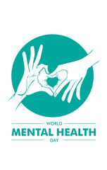 World mental health day illustration with goddess of flower sign