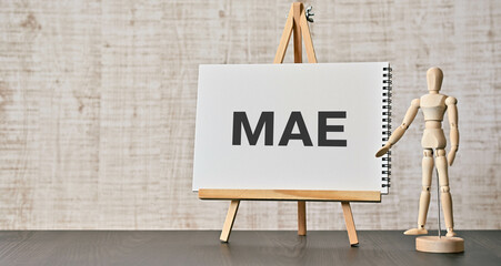 There is notebook with the word MAE. It is an abbreviation for Mean Absolute Error as eye-catching...