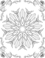 Printable Mandala Coloring Page for Adults. Educational Resources for School for Kids. Adults Coloring Book. Mandala Coloring Activity Worksheet.