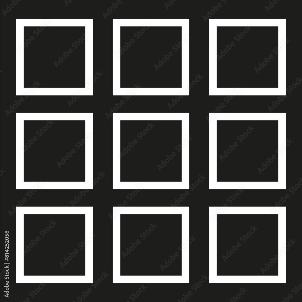 Poster geometric pattern squares. simple black grid vector. monochrome abstract design.
