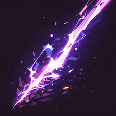 Striking Image of a Shattering Energy Explosion with Intense Violet Hues - Perfect for High-Energy Marketing Campaigns and Dynamic Graphics Projects
