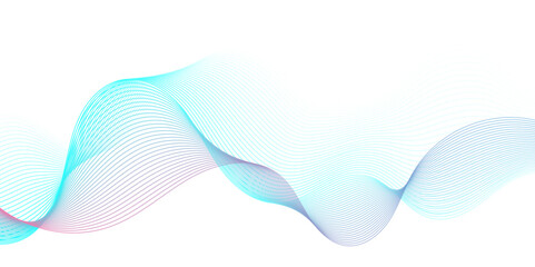 Vector abstract blue digital blend wave lines technology background. Modern minimal gradient white flowing wave lines and glowing moving lines. Futuristic technology and sound wave lines background.