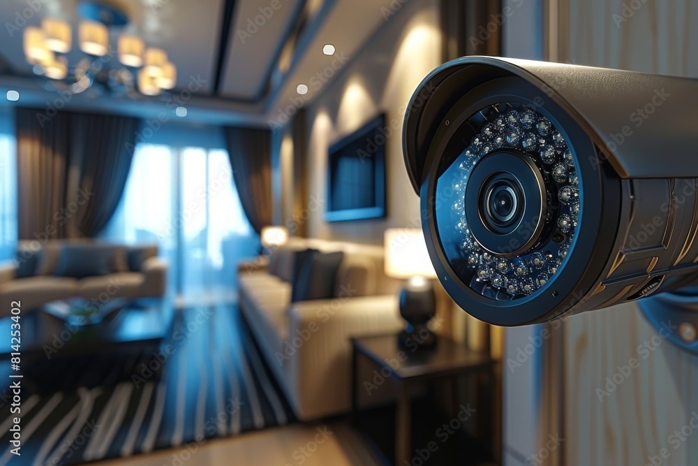 Poster implement an alarm system with elderly support technology, incorporating motion detection, biometric