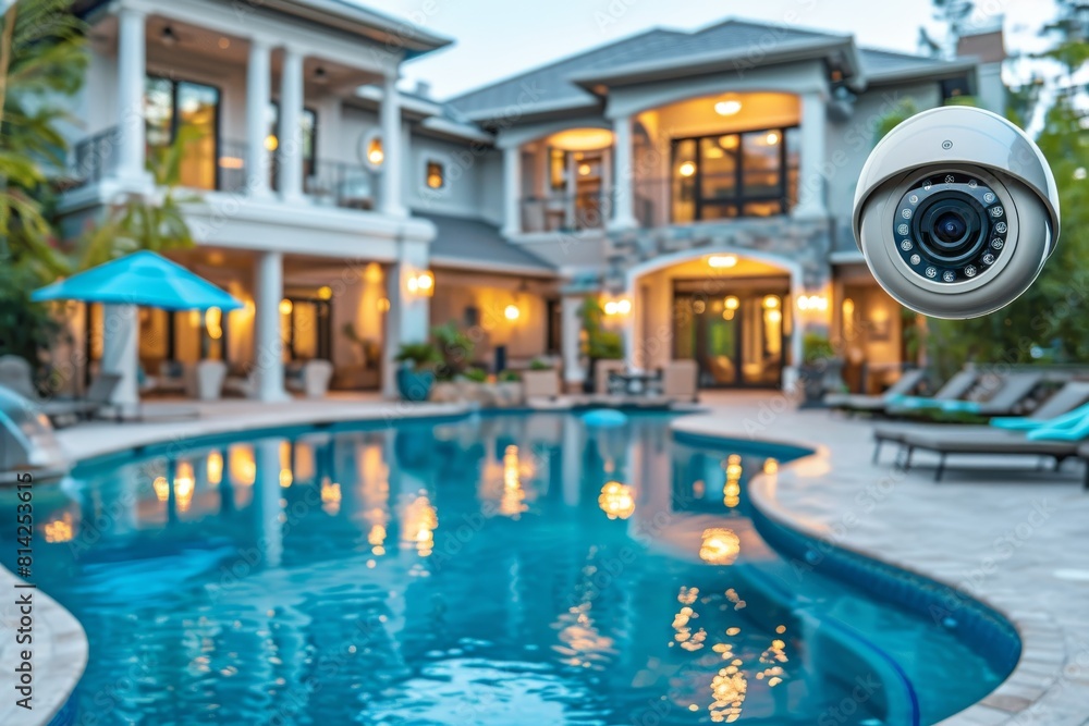 Poster an alarm system designed with elderly support technology includes motion detection, siren alerts, an