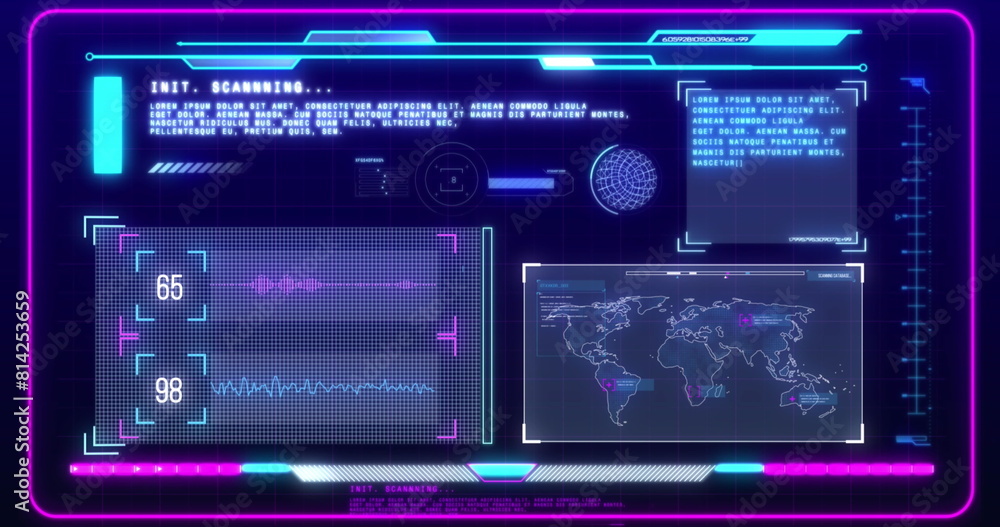 Aufkleber image of computing data processing over screens