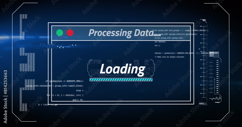 Poster image of computing data processing text over screen