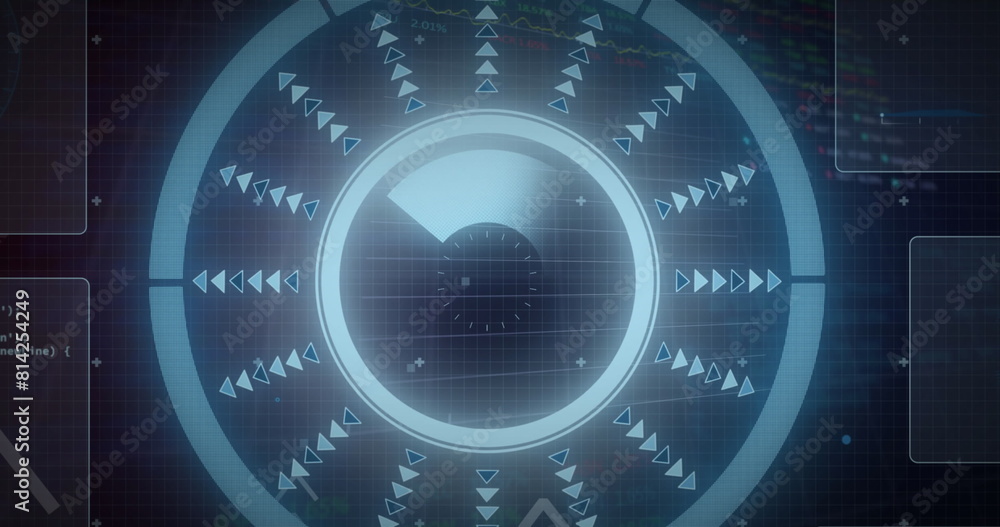 Poster image of interface with round scanner, data processing and microprocessor connections