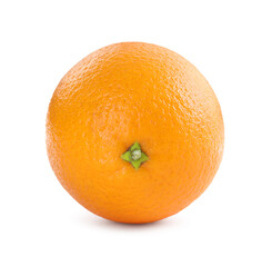 One fresh ripe orange isolated on white
