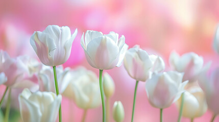 White Tulips in Soft Morning Light