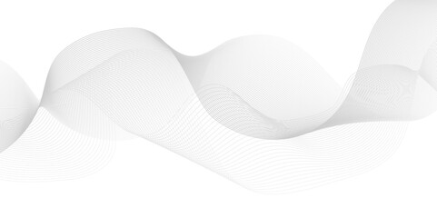 Vector abstract white digital blend wave lines technology background. Modern minimal gradient white flowing wave lines and glowing moving lines. Futuristic technology and sound wave lines background.