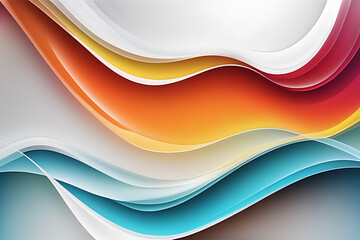 White and colourful flow wave glass colorful background