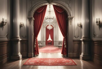 luxury entrance red background