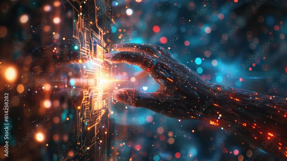 Poster digital, where every click, tap and swipe moves us into a more digital age. it determines how we int