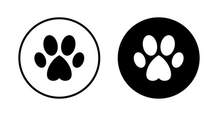 Fototapeta premium Paw icon vector isolated on white background. Paw Print icon