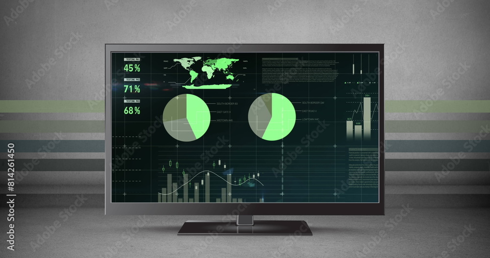 Poster image of data processing on computer screen