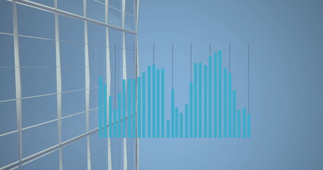 Image of graphs over office buildings