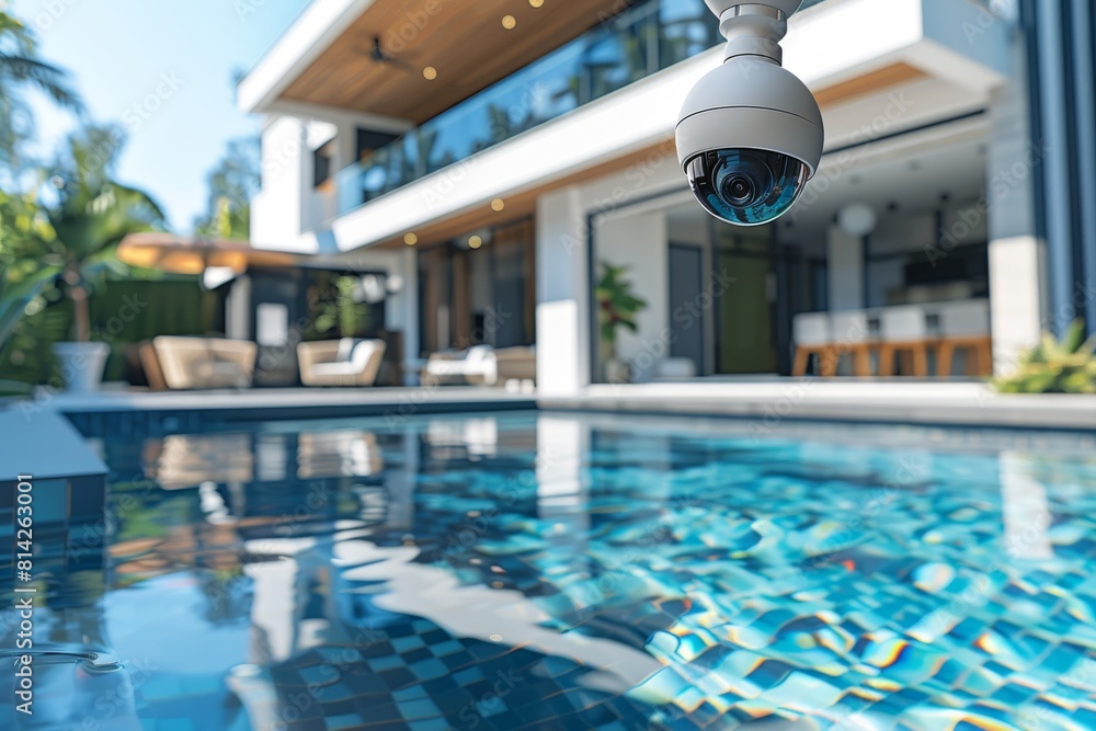 Poster security concept alarms enhance protection and safety with secure video monitoring, using digital de